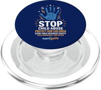 Stop Child Abuse Protect Children Awareness Wearing Blue PopSockets PopGrip for MagSafe