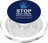 Stop Child Abuse Protect Children Awareness Wearing Blue PopSockets PopGrip for MagSafe