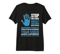 Stop Child Abuse Protect Children Awareness Wearing Blue Premium T-Shirt