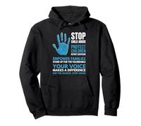 Stop Child Abuse Protect Children Awareness Wearing Blue Pullover Hoodie