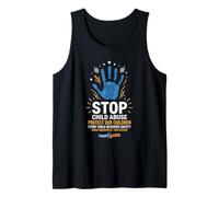 Stop Child Abuse Protect Children Awareness Wearing Blue Tank Top