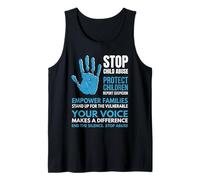 Stop Child Abuse Protect Children Awareness Wearing Blue Tank Top