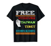 Stop China Free Uyghurs Uighurs Tibet Hong Kong Taiwan T-Shirt