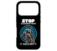 Stop Clicking That! IT Cyber Security Funny Robot Dog Case for iPhone 17 Pro