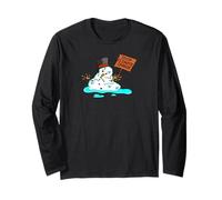 Stop Climate Change Global Warming Melting Snowman Long Sleeve T-Shirt