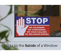 Stop Cold Calling Door Sticker - No Cold Callers - No Religious Groups - No Salesmen - Fully Weatherproof Sign