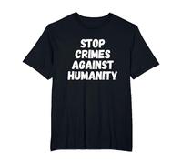 Stop Crimes Against Humanity T-Shirt, Men's Big and Tall, Black, 4X Tall