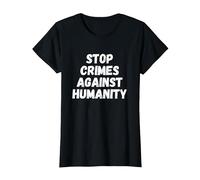 Stop Crimes Against Humanity T-Shirt, Women, Black, 3X-Large