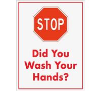 Stop Did You Wash Your Hands Warning Sign Wall Metal Sign Garage Sign Keepsake For Indoor Outdoor 20X30cm