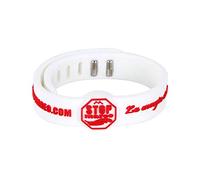 Stop Dizziness and Nausea, Anti-Dizziness Bracelet. (L, Black) (White, red Letter, Medium)