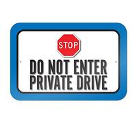 Stop Do Not Enter Private Drive Metal Tin Sign Metal Tin Sign 8X12 Inches