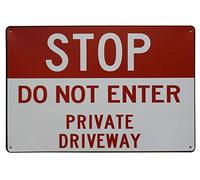 Stop do not enter private driveway sign drive road residence signs no turnaround dock hidden my center turn around please block 8×12 INCH