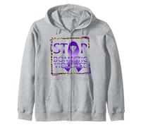 Stop Domestic Violence Awareness Warrior Domestic Abuse Zip Hoodie