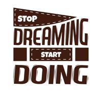 Stop Dreaming Start Acting Inspirational Wall Stickers Paster Paper 54.6x55.5cm Self Adhesive Coffee
