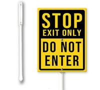 Stop Exit Only Do Not Enter Sign With Stakes Outdoor Lawn Yard Signs 7 x 8.8 inch