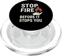Stop Fire Before It Stops You, International Fire Safety Day PopSockets PopGrip for MagSafe