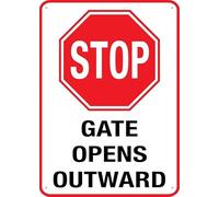 Stop Gate Opens Outward 8 X 12 Inches Rust Free Aluminum - Uv Protected, Waterproof, Weatherproof And Fade Resistant - 4 Pre-Drilled Holes