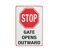 Stop - Gate Opens Outward Safe Sign, Signs Outdoor, 12 X 8 In, Sign For Home, Business, Driveway Alert