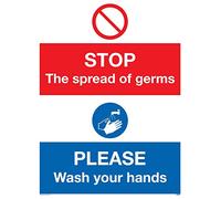 STOP germs PLEASE wash your hands sign - Vinyl/Sticker