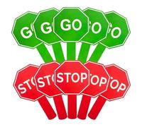 Stop Go Signage Kit - Portable Adjustment Panel, Reflective Turn Signal, Weather Resistant Instruction Tool Providing Clear Communication
