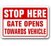 Stop Here Sign, Do Not Block No Parking Gate Opens Towards Vehicle Metal Aluminum 8"x12"