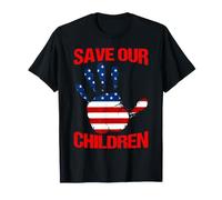 Stop Human Trafficking Awareness Save Our Children USA Flag T-Shirt