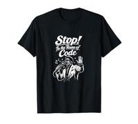 Stop in The Name of Code Debugging Humor Singer Graphic T-Shirt