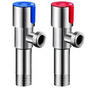 Stop Isolation Valve 2Pcs Stainless Steel G1/2 Angle Valve Extended for Toilet Spray Gun 5Cm in Wall Insertion