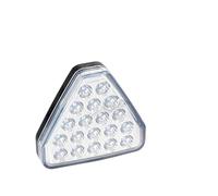 Stop Lamp Triangle LED Car Brake Tail Light F1 Style Red Reversing Stop Flash Warning Fog Lights Anti-collision Auto Singal Lamp 12v(White shell)