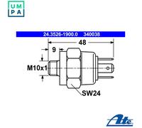 STOP LIGHT SWITCH 24.3526-1900.0 FOR VW FUSCA/Convertible ESCARABAJO GOLF/ 1.8L