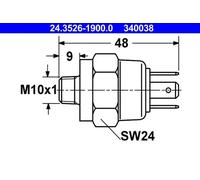 STOP LIGHT SWITCH 24.3526-1900.0 FOR VW FUSCA/Convertible ESCARABAJO GOLF/ 1.8L