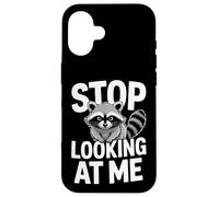 Stop Looking At Me Funny Angry Raccoon Antisocial Shy Case for iPhone 16