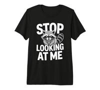 Stop Looking At Me Funny Angry Raccoon Antisocial Shy Premium T-Shirt