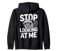 Stop Looking At Me Funny Angry Raccoon Antisocial Shy Zip Hoodie