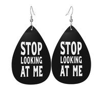 Stop looking at me Leather Earrings, Clothing Decoration, Suitable For Festival Parties, Holidays And Daily Life
