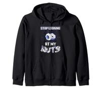 Stop Looking At My Nuts Funny Mechanic Zip Hoodie
