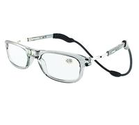 Stop Losing Your Glasses Ever Again - Loopies Magnetic Reading Glasses with Flexible Neck Loop, Lightweight TR90 Frame, Anti-Glare Lenses (Unisex, Transparent Grey, +3.5)