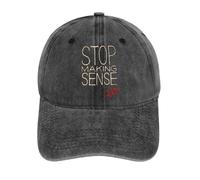 Stop Making Sense Text by Talking Heads with a Playful and Thought - Provoking Message Washed Baseball Cap