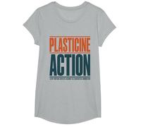 Stop Motion Artist Anti AI Plasticine Action Support Humans T-Shirt, Girls, Heather Grey, Large