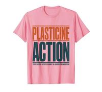 Stop Motion Artist Anti AI Plasticine Action Support Humans T-Shirt, Men, Pink, Medium
