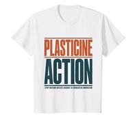Stop Motion Artist Anti AI Plasticine Action Support Humans T-Shirt, Youth, White, Medium