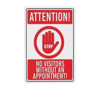 Stop No Visitors Without an Appointment Metal Tin Warning Sign Safety Sign for Home Outdoor Garden 8x12 Inches