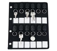 Stop Ocean Plastic 46227 TIMOR A4 Key Insert, DIN A4 Insert for a Binder with 12 Removable Rings and 12 Writing Compartments, Insert for Binder with 4 Holes, Black