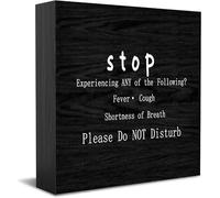 Stop Please Do Not Disturb Wooden Box Sign Decorative Funny Office Wood Box Sign Home Office Decor Rustic Farmhouse Square Desk Decor Sign For Shelf 5 X 5 Inches