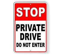 Stop Private Drive Do Not Enter Metal Sign 5 Sizes Warning Property Road Sdn007 Retro Metal Sign Tin Sign 8X12 Inches