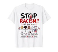 Stop Racism It's Okay to Be Asian Black Arab Normal American Value Graphic T-Shirt, Men, White, S