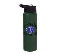 Stop Screaming Im Scared Too Sarcastic Funny EMT Paramedic Stainless Steel Insulated Water Bottle