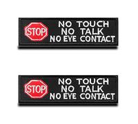 Stop Service Dog No Touch No Discussion No Touch No Talk Warning Vests/Harnesses Embroidered Patch for Service Dogs, Guide Dogs, Harness Vest Pack of 2