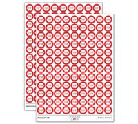 Stop Sign 200+ Round Stickers - Matte Finish - 0.50" Size - Red