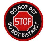 Stop Sign Do Not Distract Do not Pet Red Edge Patches, Hook and Loop Tactical Embroidered Patches, High Visibility Service Working Dog Patches for Gear Collars Leashes